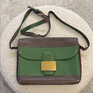 Green and Brown Women's Shoulder Bag